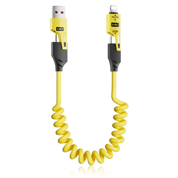 Coolio: 4-in-1 Coiled 65W Fast Charging Cable