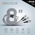 Triplex: 3-in-1 Universal Fast Charging Cable (21cm) - view